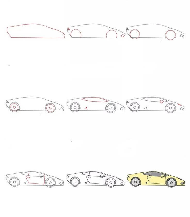 Altın süper araba (1) çizimi