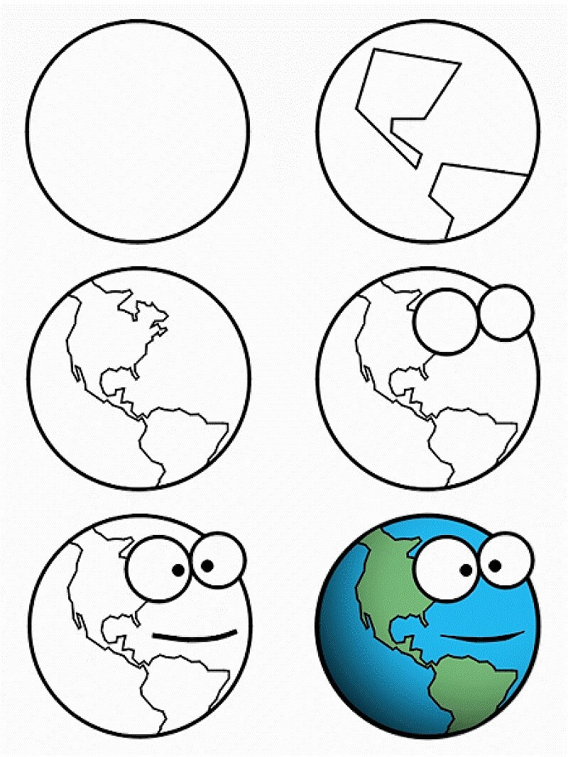 Bir Karikatür Dünya çizimi