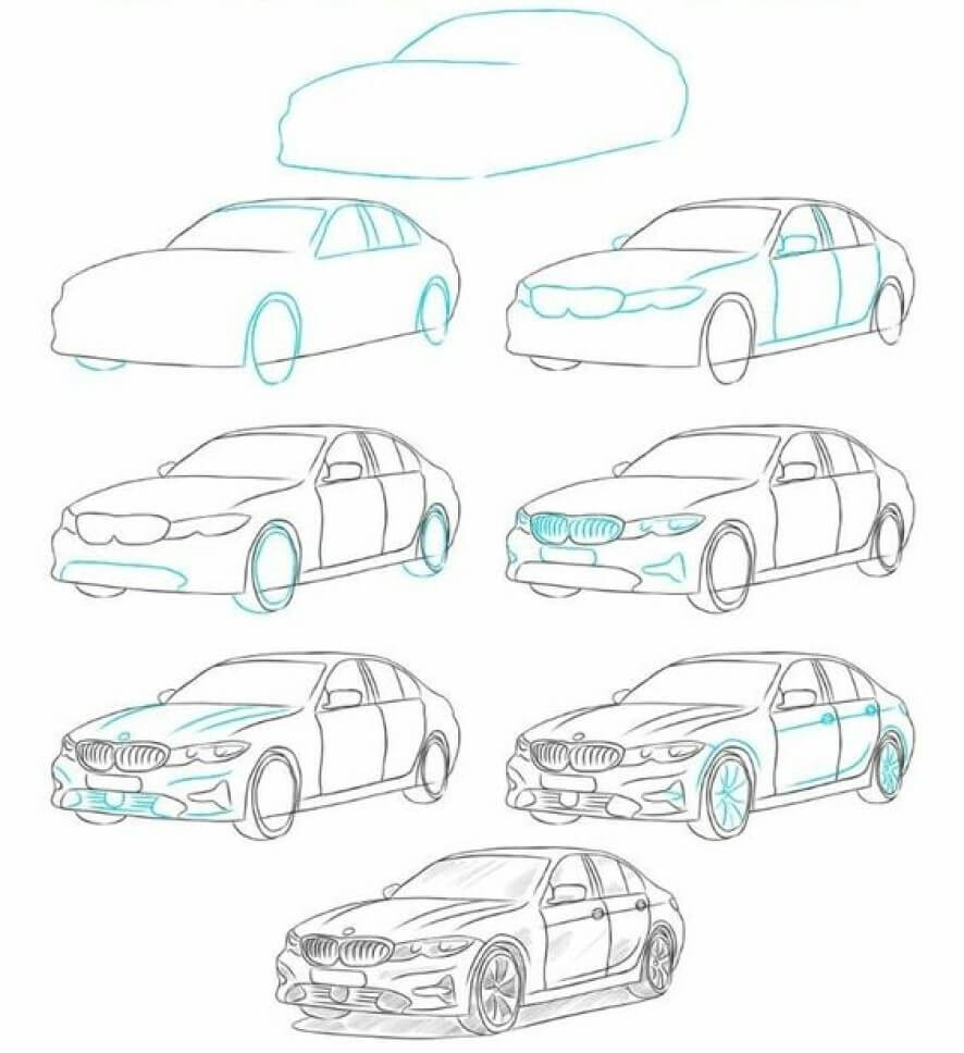 BMW arabası çizimi