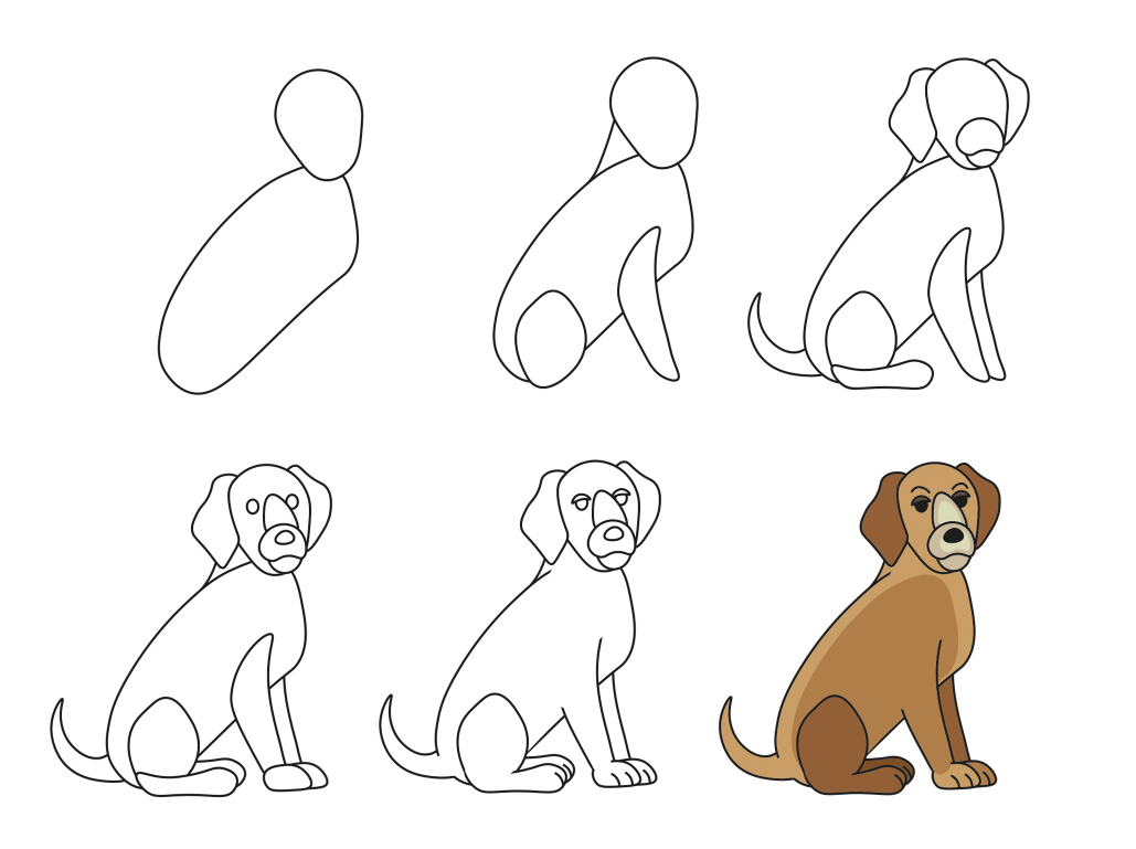 Büyük kulaklı bir köpek çizimi