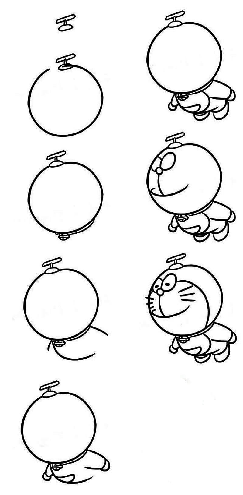 Doraemon uçuyor çizimi