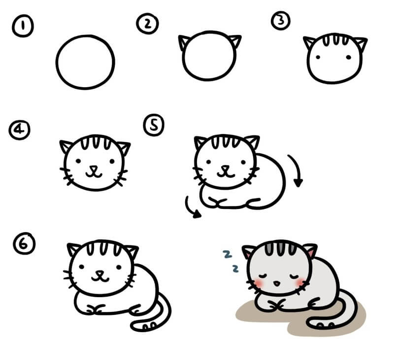 Kedi Fikir 9 çizimi