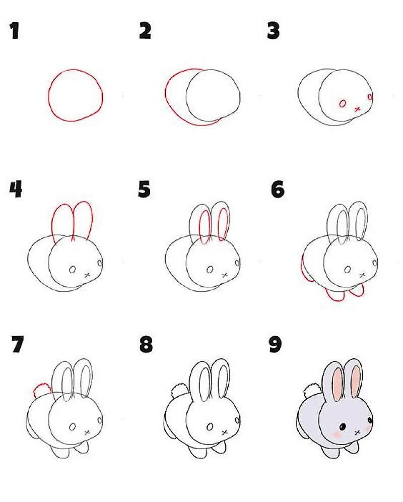 Küçük bir tavşan çizimi