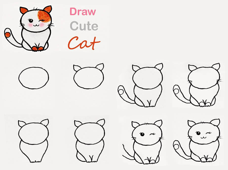 Sevimli Bir Kedi çizimi