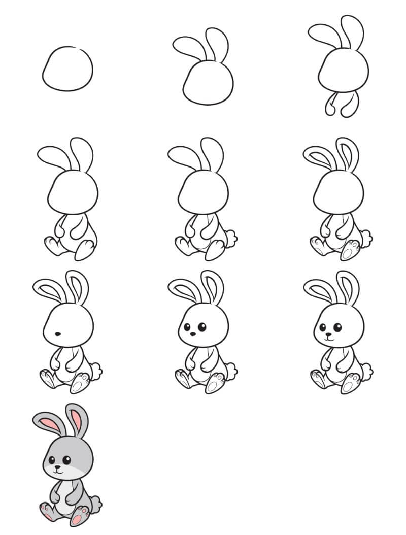 Sevimli Bir Tavşan çizimi