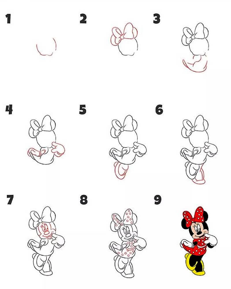 Sevimli Minnie Mouse çizimi