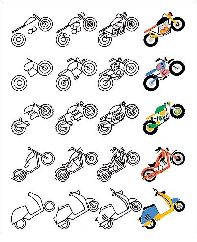 5 tip motosiklet çizimi