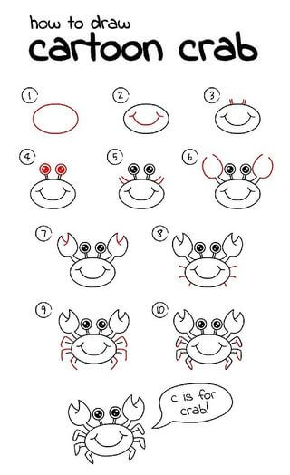 A Cartoon Crab çizimi