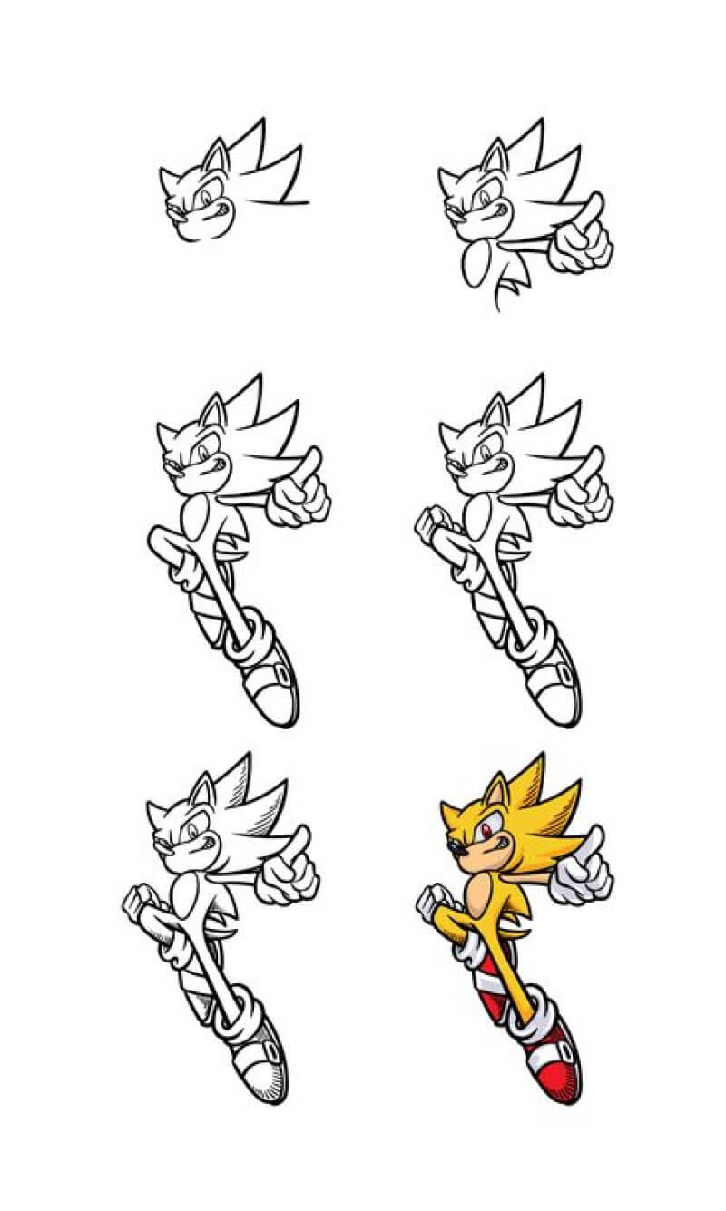 Sonic savaşıyor çizimi