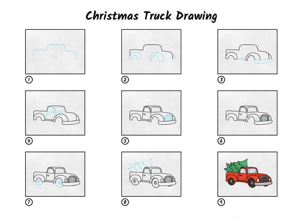 Bir Noel kamyonu çizimi