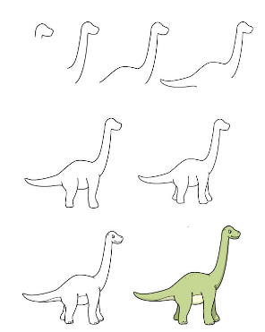 Basit bir dinozor çizimi