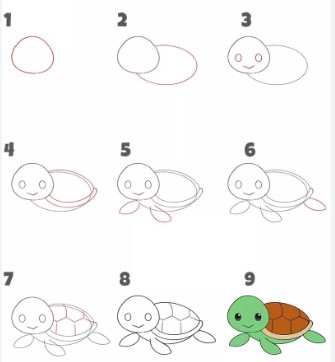 Basit bir kaplumbağa çizimi