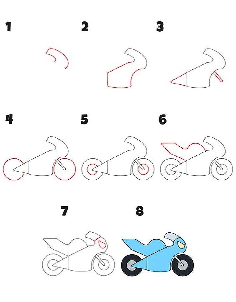 Basit motosiklet fikri çizimi
