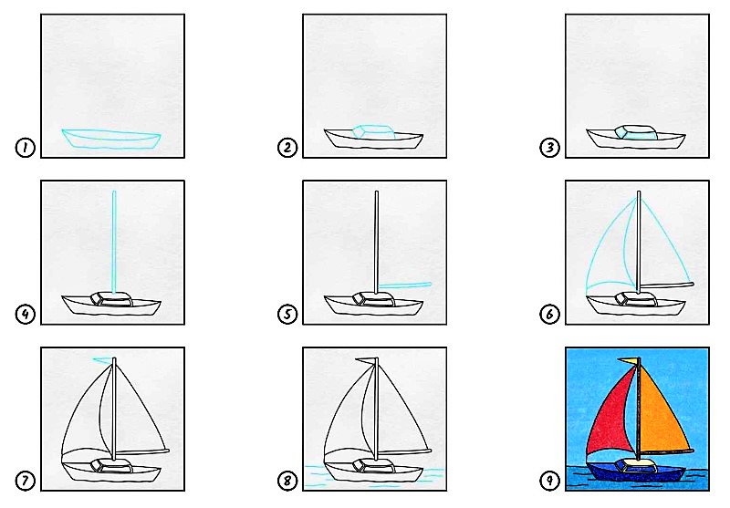 Bir tekne fikri 11 çizimi