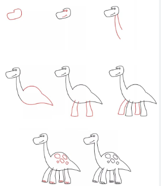 Dinozor fikri 3 çizimi