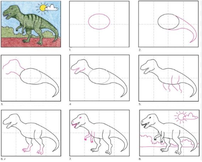 Dinozor fikri 4 çizimi