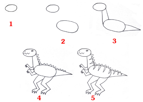 Dinozor fikri 8 çizimi