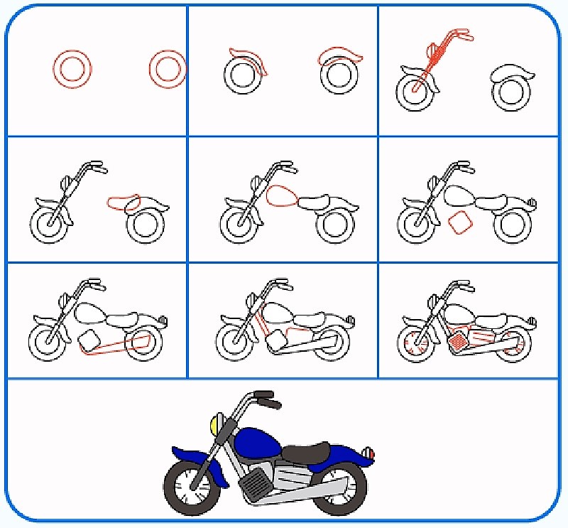 Motosiklet fikri 11 çizimi