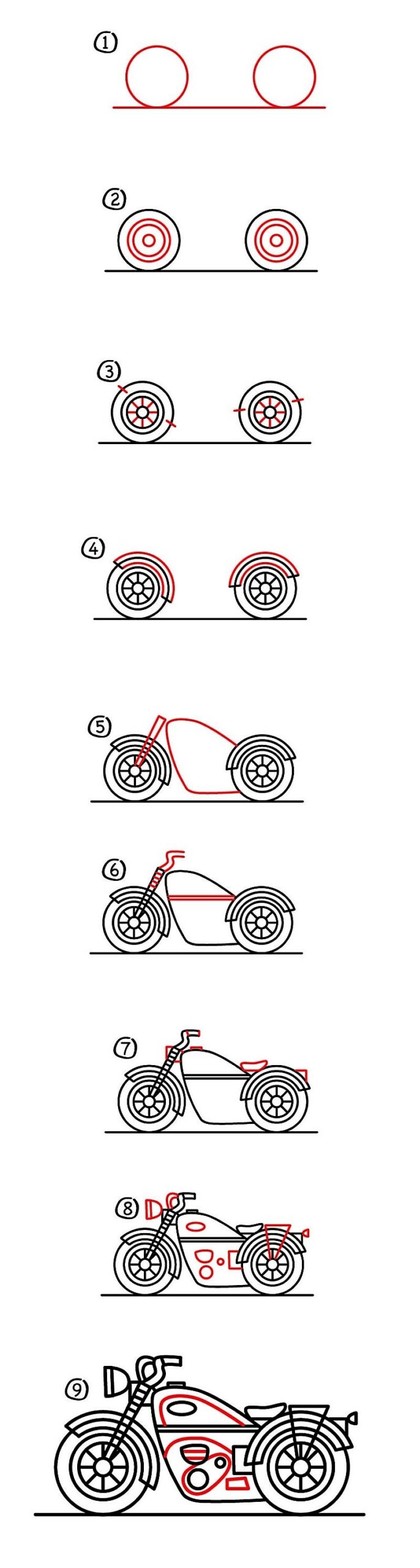 Motosiklet fikri 15 çizimi