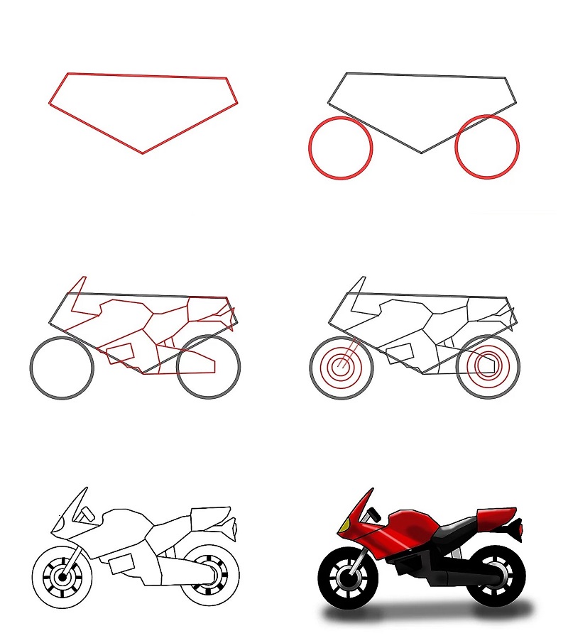 Motosiklet fikri 16 çizimi