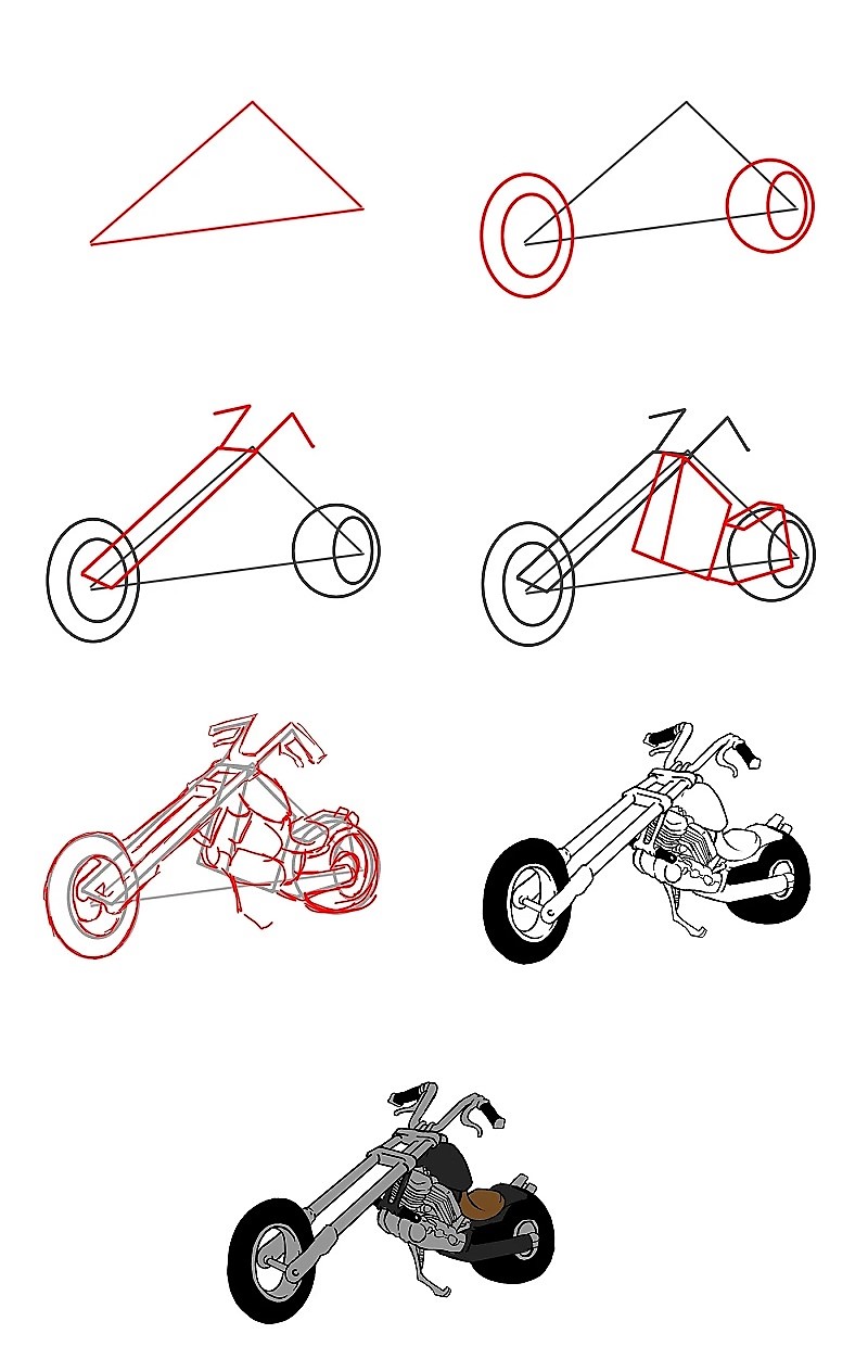 Motosiklet fikri 18 çizimi