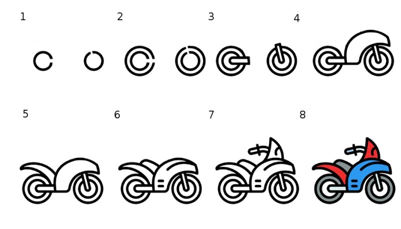 Motosiklet fikri 9 çizimi