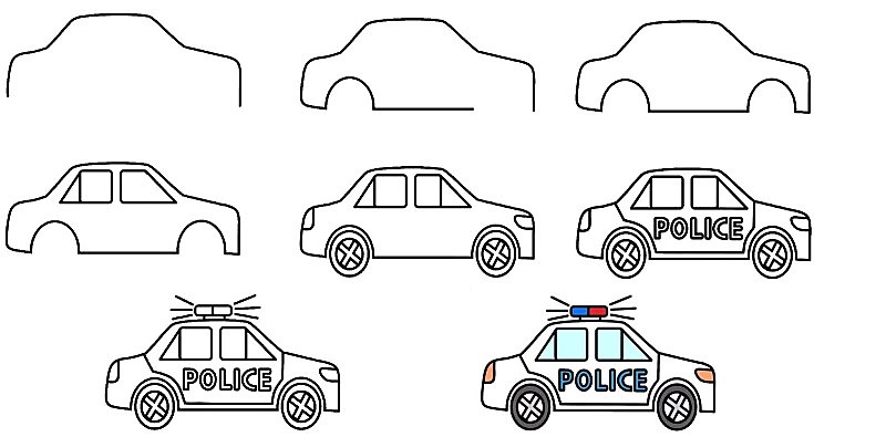 Polis arabası fikirleri 5 çizimi