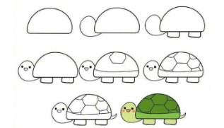 Sevimli bir kaplumbağa çizimi