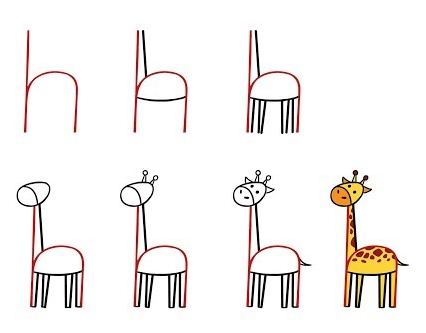 Zürafa fikri 4 çizimi