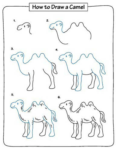 Detaylı bir deve çizimi