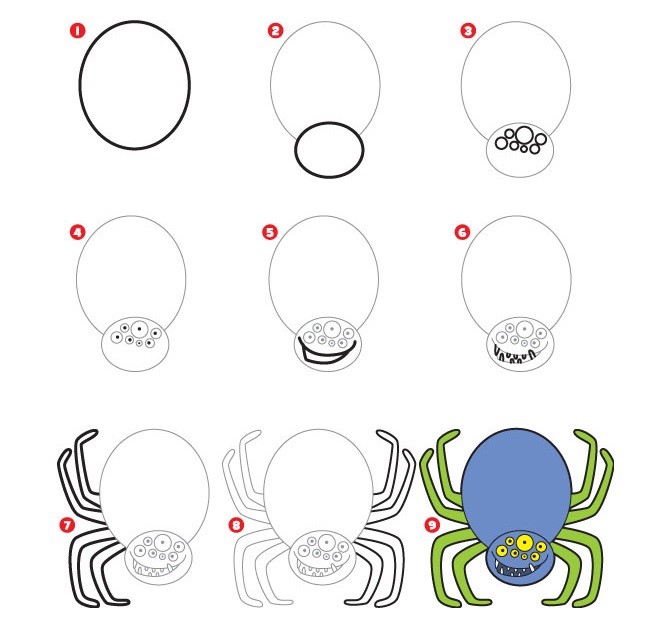Örümcek fikri 6 çizimi