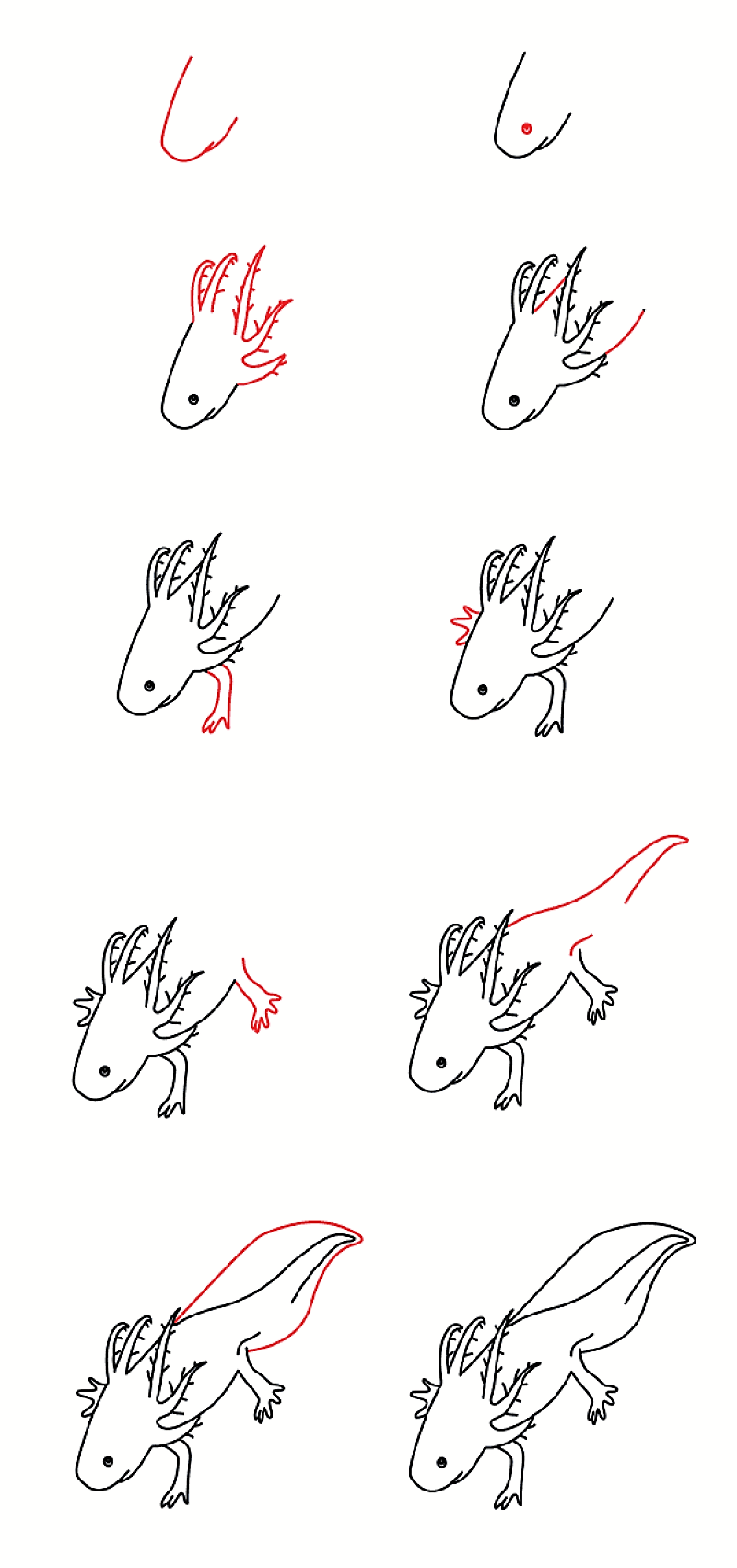 Basit bir Axolotl çizimi