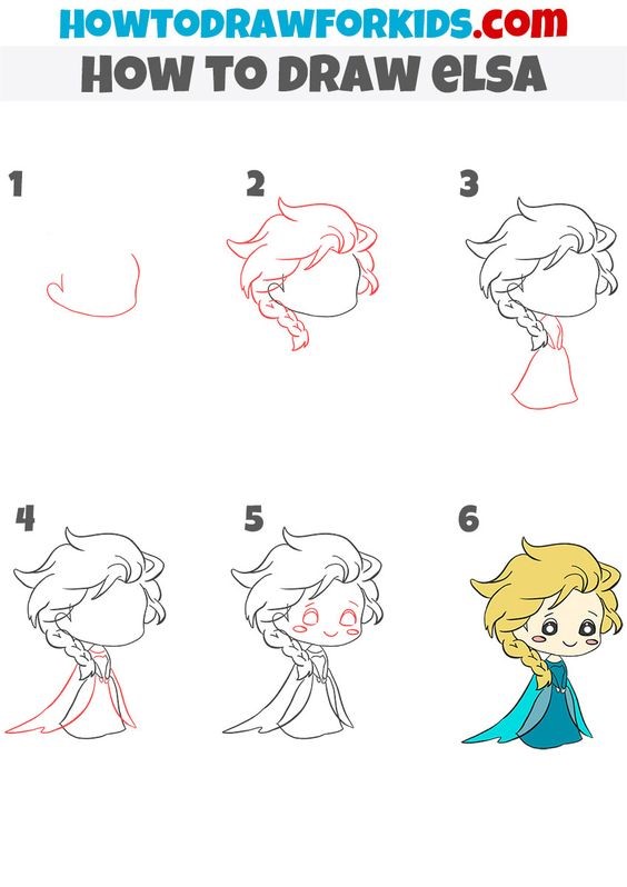 Sevimli bir Prenses Elsa çizimi