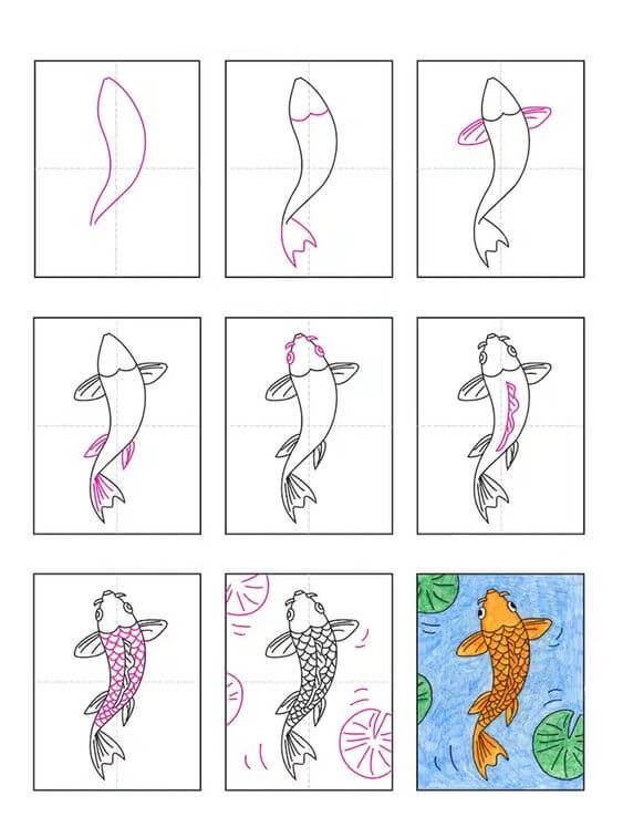 Akvaryum balığı 3 çizimi