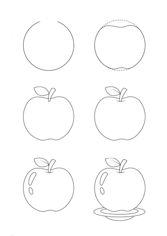 Basit elma çizimi çizimi