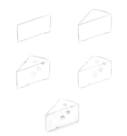 Basit peynir çizimi çizimi
