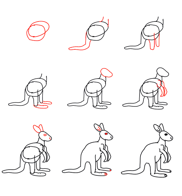 Çocuklar için kanguru (1) çizimi