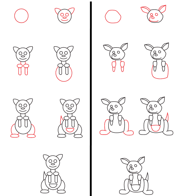 Çocuklar için kanguru (2) çizimi