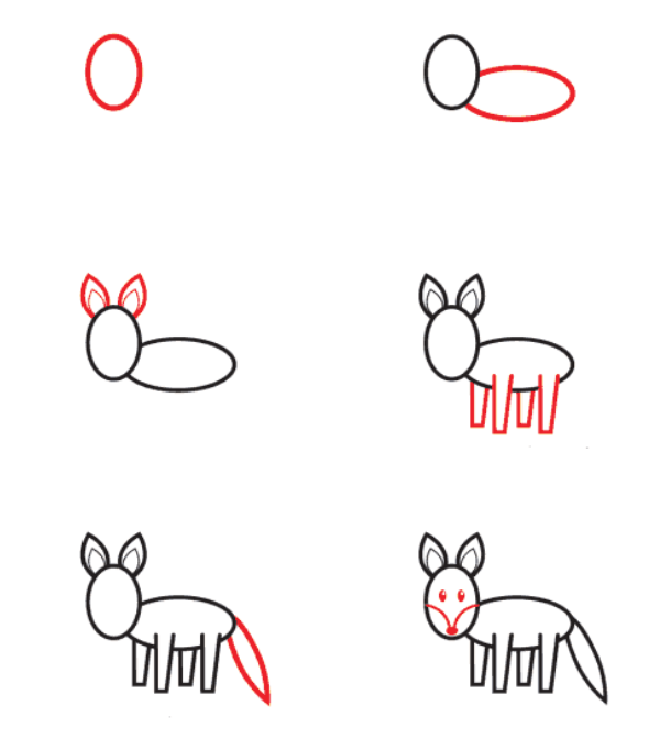 Çocuklar için tilki çizimi