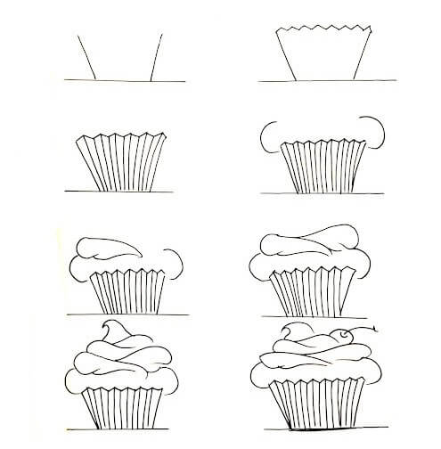 Cupcake fikri (12) çizimi