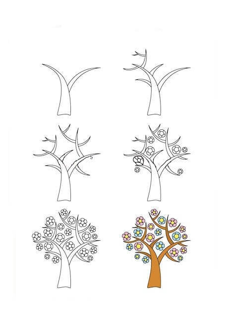 Dekoratif ağaç (2) çizimi