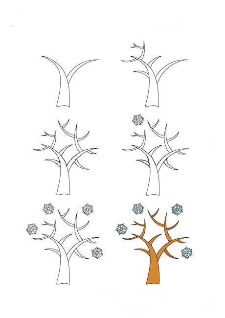 Dekoratif ağaç (4) çizimi