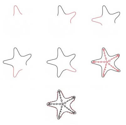 Deniz yıldızı kafası çizimi
