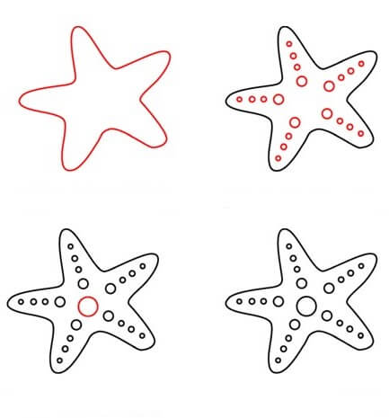 Denizyıldızı basit çizimi