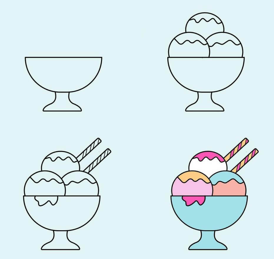 Dondurma bardağı çizimi