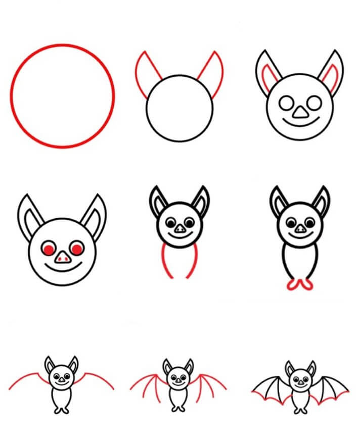 drawing simple bats çizimi