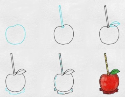 Elma şekeri çizimi