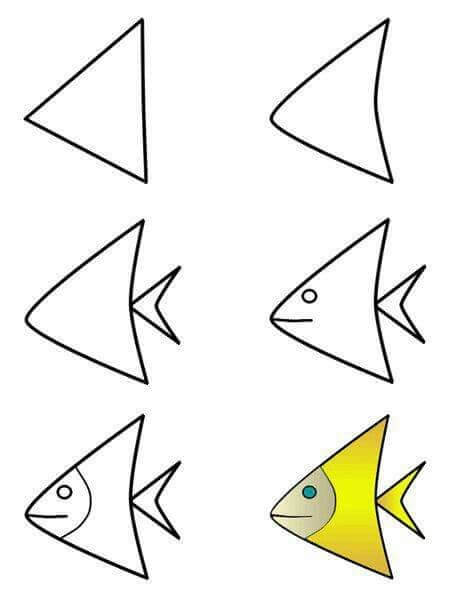 Üçgen balık çizimi