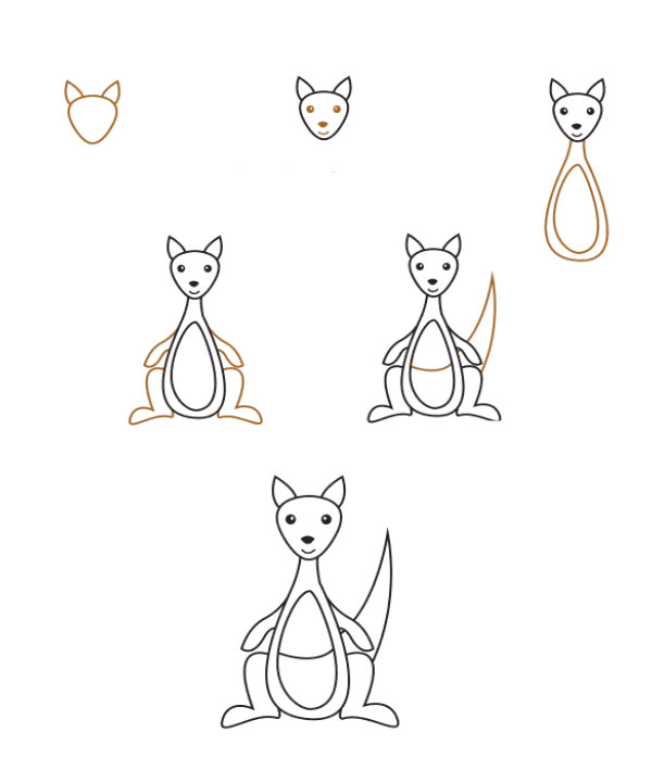Gerçekçi kanguru (2) çizimi