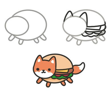 Hamburger animasyonu 3 çizimi